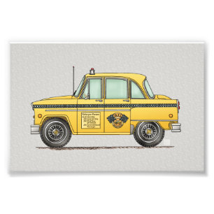 Niedliches Taxi-Fahrerhaus Fotodruck