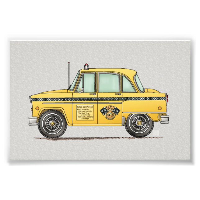 Niedliches Taxi Fotodruck (Vorne)