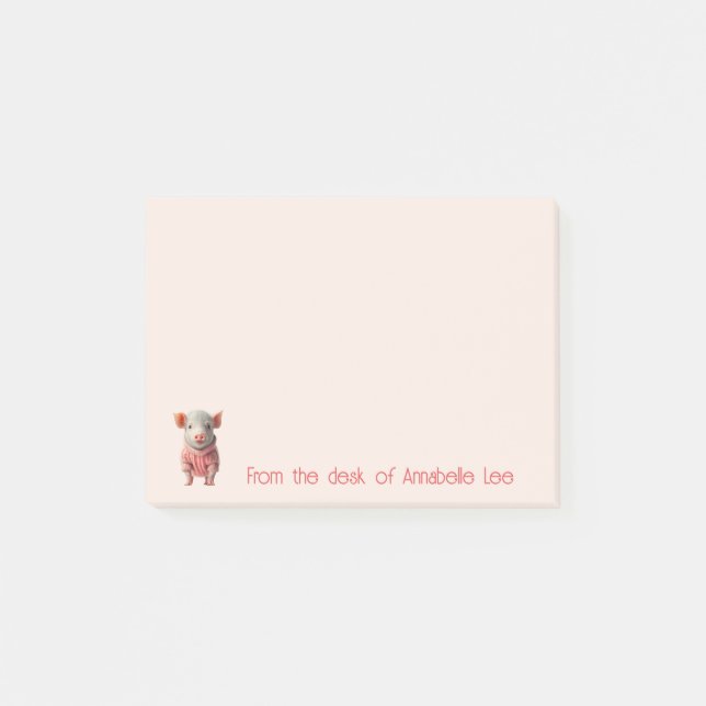 Niedliches Teacup Piggy personalisieren Post-it No Post-it Klebezettel (Vorderseite)