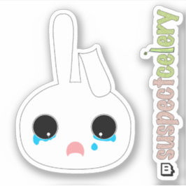 Niedliches Teary-Mit Augen Bunny Emote + SuspectCe Aufkleber