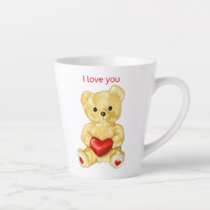 Niedliches Teddy Bär Holding Herz - Adorable Plush Milchtasse