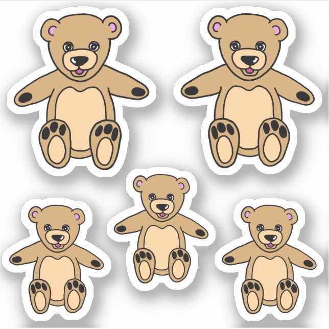 Niedliches Teddy Bären Toy Zeichnend Kinderheber Aufkleber (Vorderseite)