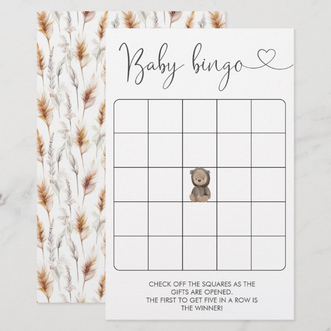 Niedliches Teddy Bear Baby Shooting Bingo Game (Vorne/Hinten)