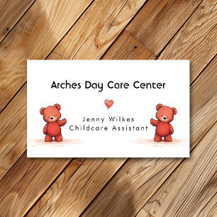 Niedliches Teddy Bear Daycare Center Babysitten Visitenkarte