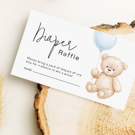 Niedliches Teddy Bear Diaper Raffelticket Begleitkarte