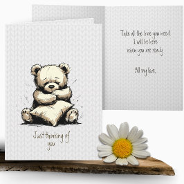 Niedliches Teddy Bear Kissen Denken Sie an Sie Karte