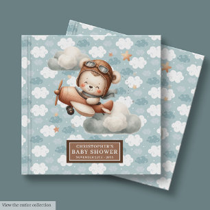Niedliches Teddy Bear Pilot Baby Dusche Gästebuch 