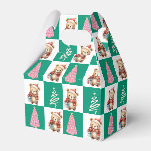 Niedliches Teddy Bear Santa Merry Weihnachtsbaum P Geschenkschachtel
