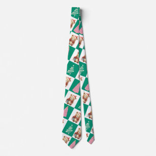 Niedliches Teddy Bear Santa Merry Weihnachtsbaum P Krawatte