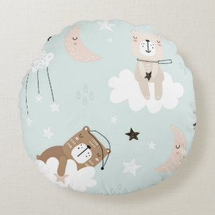 Niedliches Teddy Blue Throw Kissen für Kinderzimme