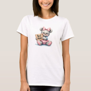 Niedliches Teddy-Haltungszeichen Best Mama T-Shirt