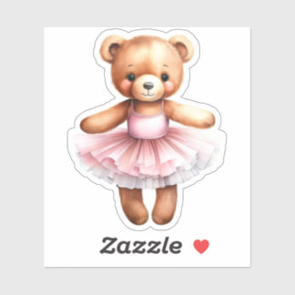 Niedliches Teddybär Ballerina Tanzballet Aufkleber
