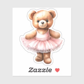 Niedliches Teddybär Ballerina Tanzballet Aufkleber
