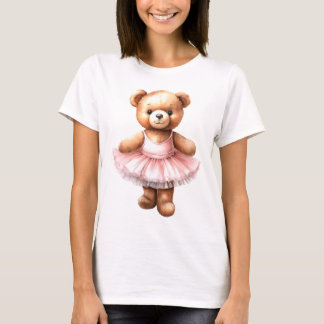Niedliches Teddybär Ballerina Tanzballet T-Shirt