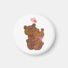 Niedliches Teddybärpaar gedruckt Magnet