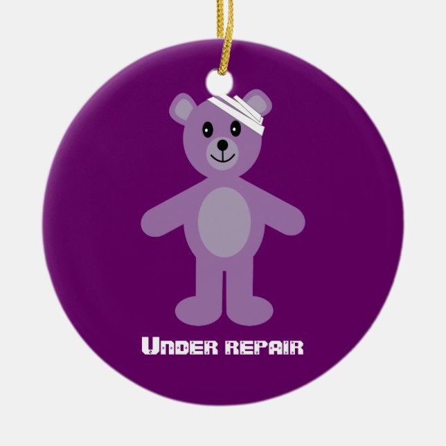 Niedliches TeddyBear unter Keramik Ornament (Vorne)