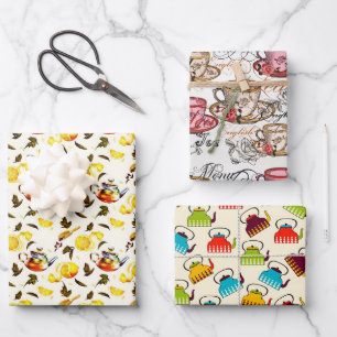 niedliches Tee-Party Geschenkpapier Set