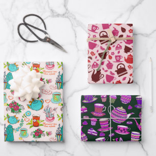 niedliches Tee-Party Geschenkpapier Set