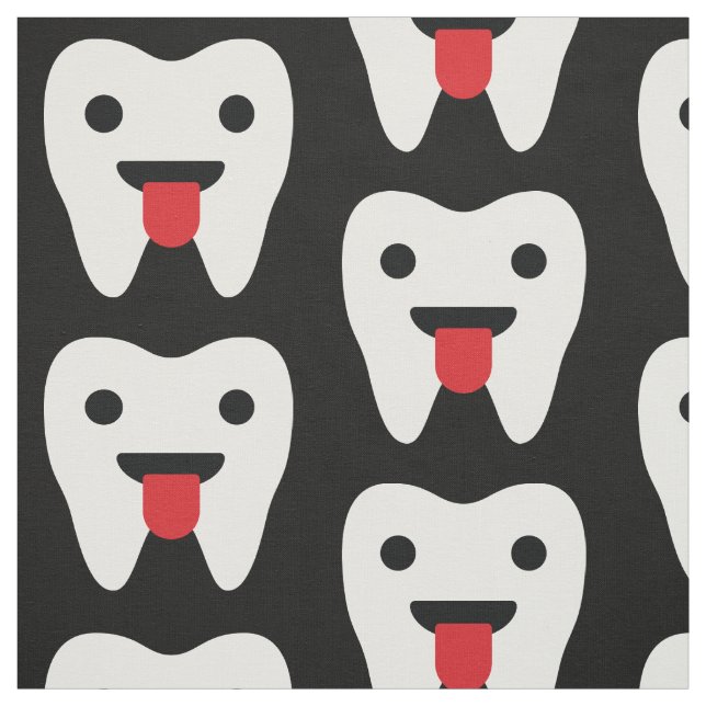 Niedliches Teeth Hearts Muster Stoff (Muster)