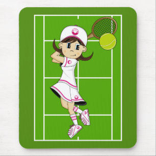 Niedliches Tennis-Mädchen Mousepad