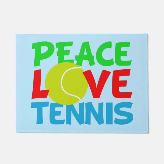 Niedliches Tennisblau Fußmatte (Vorderseite)