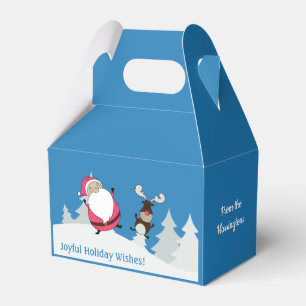 Niedliches Textfeld "Santa & Reindee" Geschenkschachtel