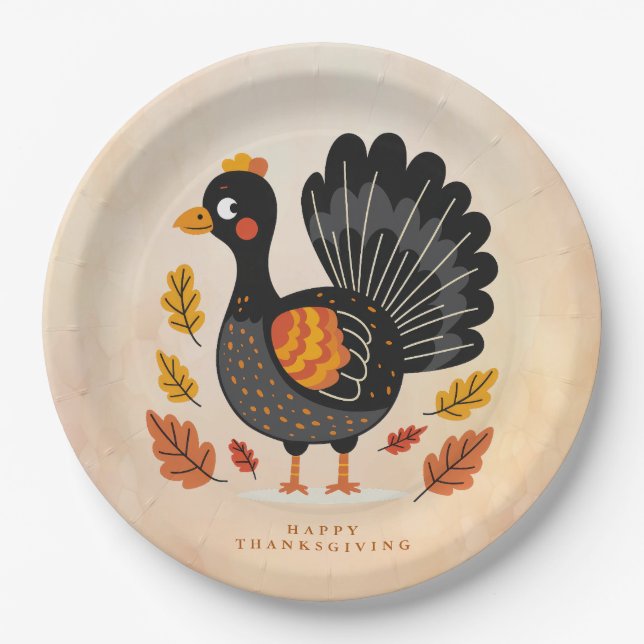 Niedliches Thanksgiving Paper Plate Pappteller (Vorderseite)
