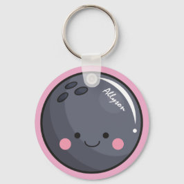Niedliches Thema Kawaii Bowling Ball Personalisier Schlüsselanhänger