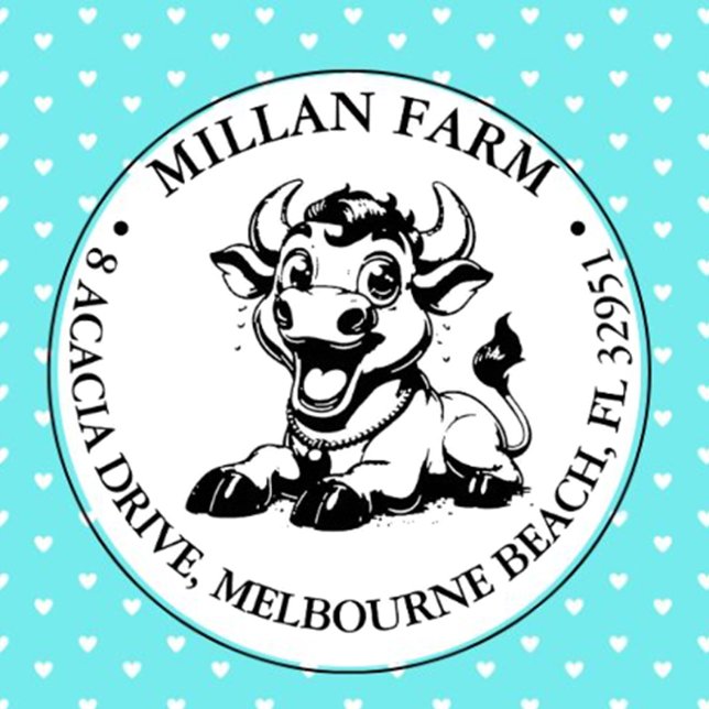 Niedliches Thema Kuh Permastempel (Add a touch of joy to every project with our Cute Cow theme Self-inking Stamp)