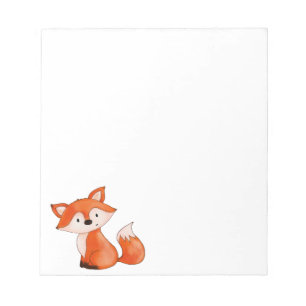 Niedliches Tier BabyFox   Wald Notizblock
