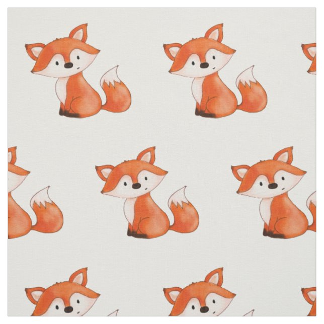 Niedliches Tier BabyFox | Wald Stoff (Muster)