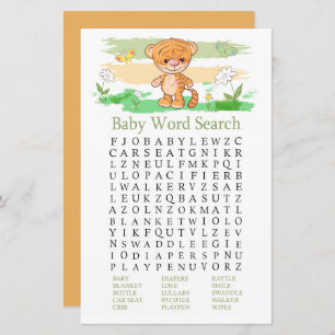 Niedliches Tiger Baby Shooting Word Search Game