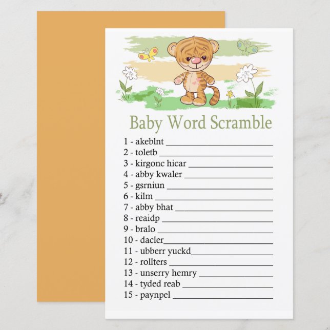 Niedliches Tiger Baby Wortspiel (Vorne/Hinten)