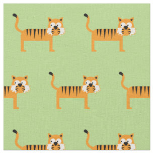Niedliches Tiger Kid Baby Kinderzimmer Light Green Stoff