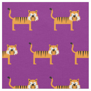 Niedliches Tiger Kid Baby Kinderzimmer Lila Stoff