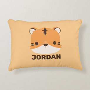 Niedliches Tiger mit Personalisiertem Namen Dekokissen