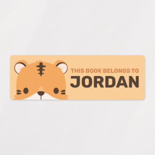 Niedliches Tiger mit Personalisiertem Namen Etiketten