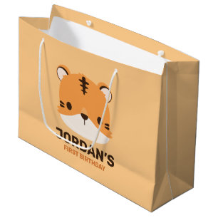 Niedliches Tiger mit Personalisiertem Namen Große Geschenktüte
