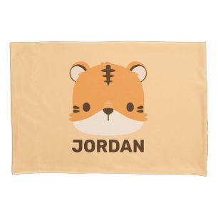Niedliches Tiger mit Personalisiertem Namen Kissenbezug
