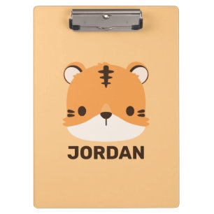 Niedliches Tiger mit Personalisiertem Namen Klemmbrett