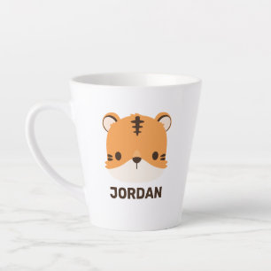 Niedliches Tiger mit Personalisiertem Namen Milchtasse