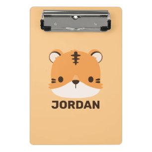 Niedliches Tiger mit Personalisiertem Namen Mini Klemmbrett