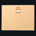 Niedliches Tiger mit Personalisiertem Namen Notizblock<br><div class="desc">Ein niedliches Design,  das Ihren Tag aufhellt. Dieses Design bietet eine niedliche Tiger Cartoon-Abbildung mit personalisiertem Namen in braun modernen Sans Serif Schriftart Stil auf pastellorange Hintergrund. Perfekt zurück zu den Schulgeschenken für Kinder.</div>