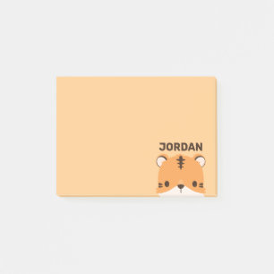 Niedliches Tiger mit Personalisiertem Namen Post-it Klebezettel