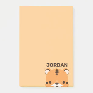 Niedliches Tiger mit Personalisiertem Namen Post-it Klebezettel