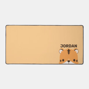 Niedliches Tiger mit Personalisiertem Namen Schreibtischunterlage