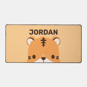 Niedliches Tiger mit Personalisiertem Namen Schreibtischunterlage