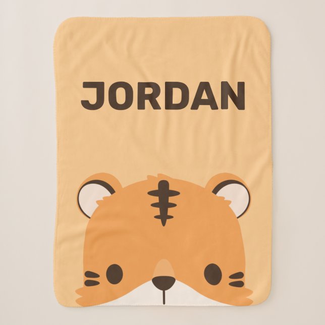 Niedliches Tiger mit Personalisiertem Namen Sherpadecke (Vorderseite)