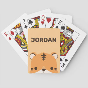 Niedliches Tiger mit Personalisiertem Namen Spielkarten