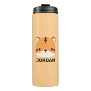 Niedliches Tiger mit Personalisiertem Namen Thermosbecher